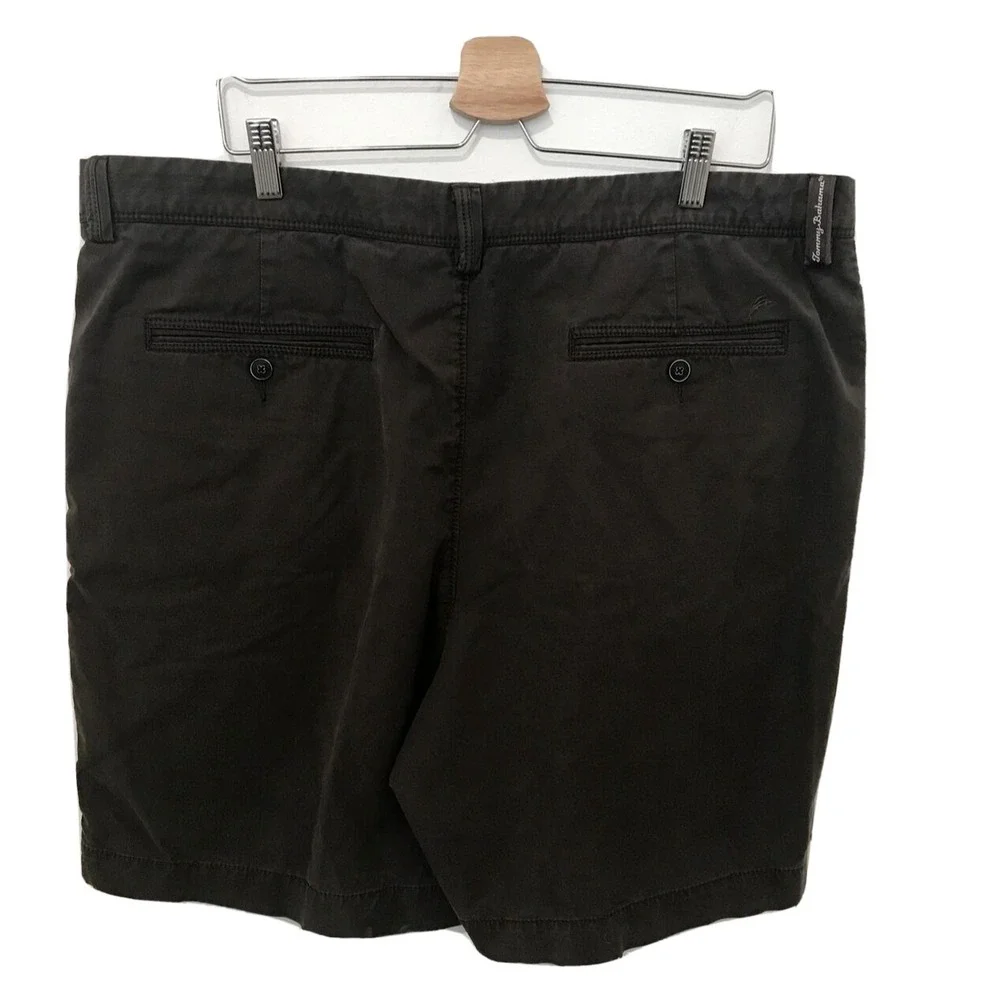 Tommy Bahama Boracay Shorts Mens 42 Brown Cotton Blend Flat Front Casual Chino